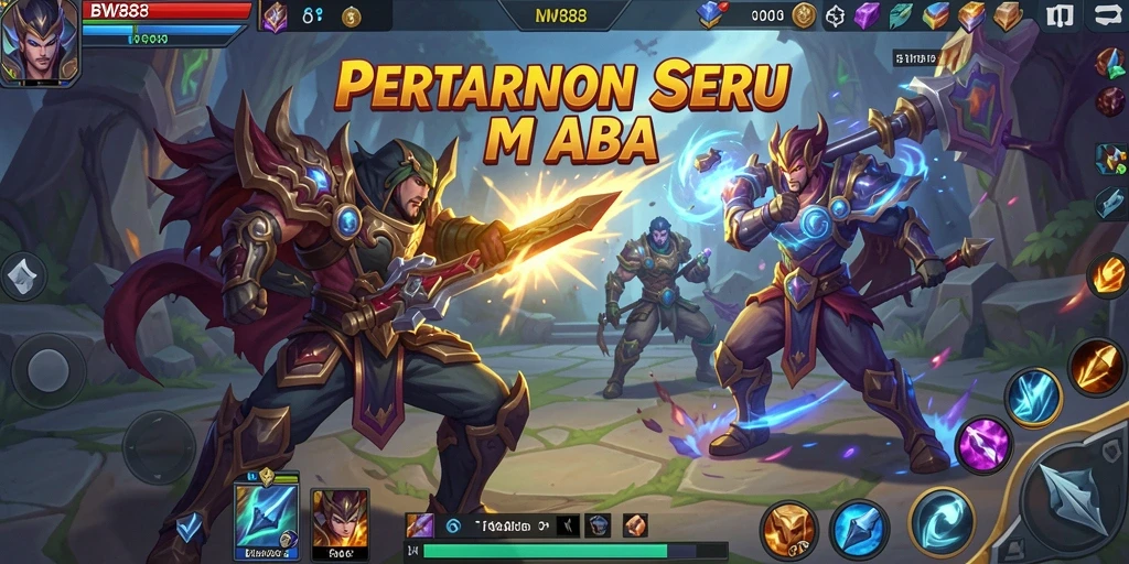 Tampilan gameplay BW888 yang seru dalam pertarungan MOBA.