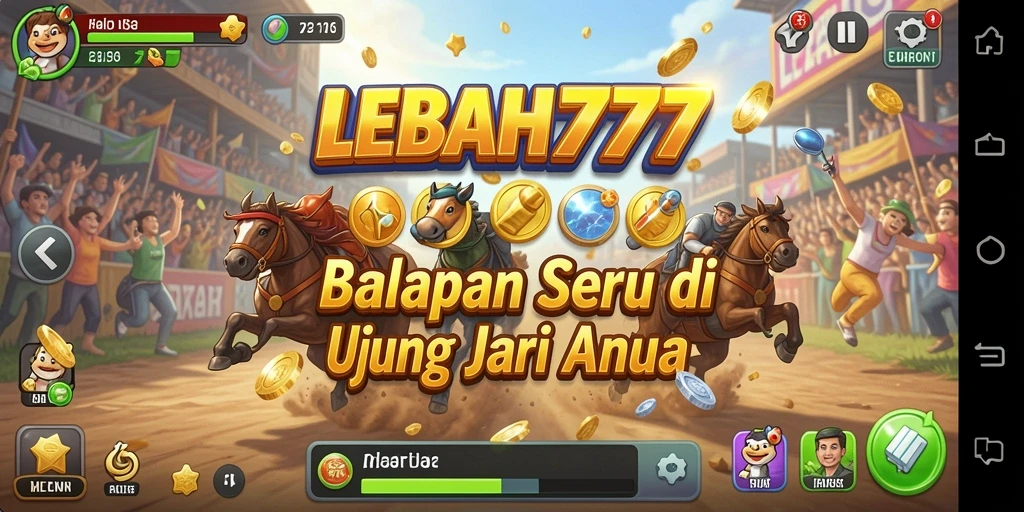 Skrinsut gameplay LEBAH777 menampilkan aksi balapan yang mendebarkan.