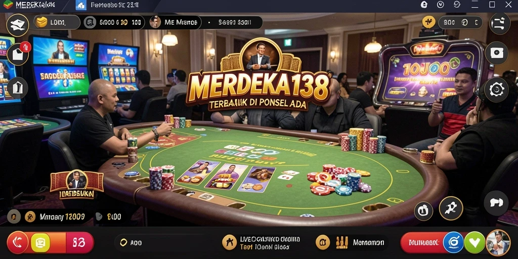 Tampilan dinamis permainan Live Casino MERDEKA138 dengan dealer langsung.