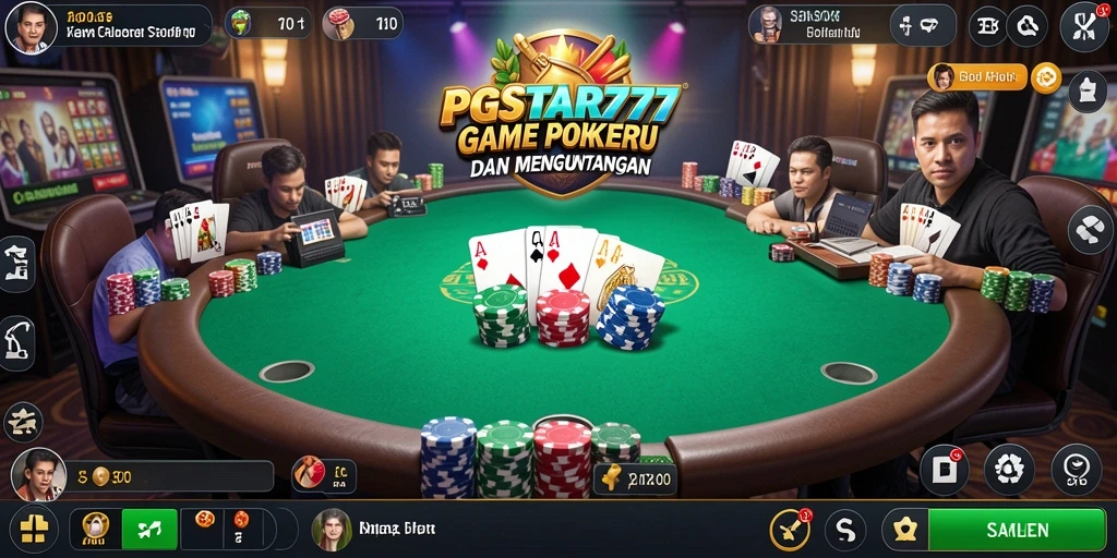Screenshot PGSTAR777 menampilkan aksi seru permainan poker.