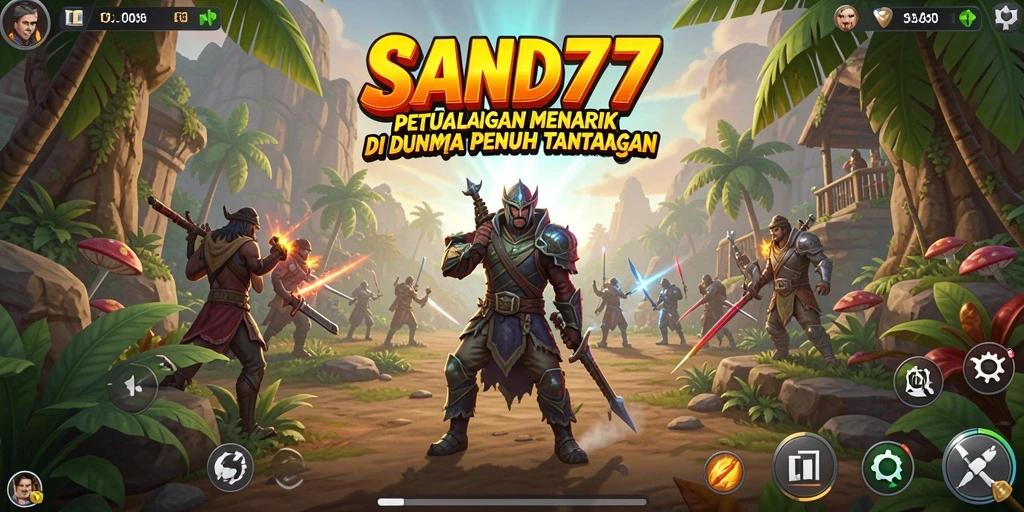 Tampilan gameplay SAND77 menampilkan aksi seru dalam petualangan luar biasa.