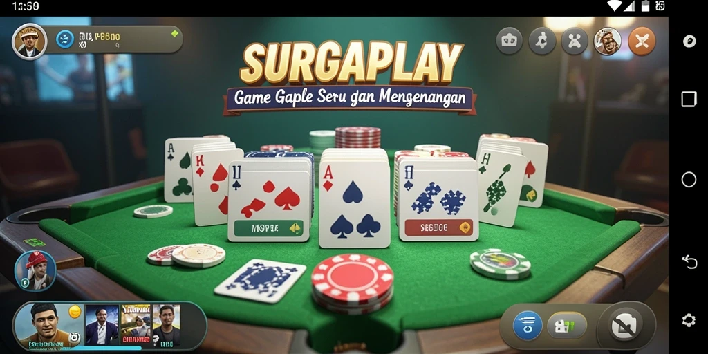 Screenshot gameplay SURGAPLAY yang penuh aksi Gaple.